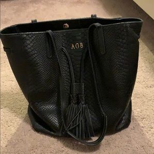 Gigi New York black python purse